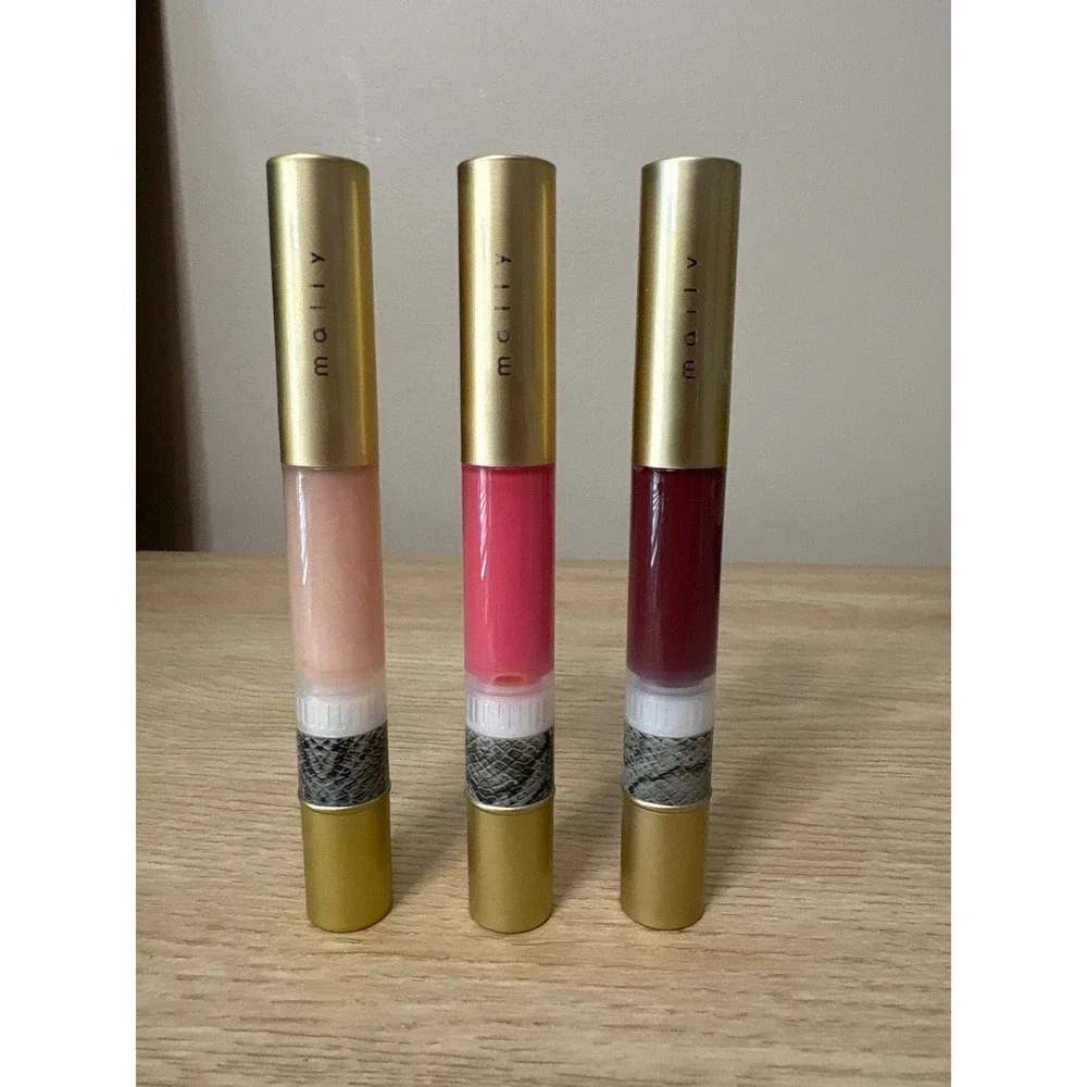 Mally High Shine Liquid Lipstick Bundle 3pc Pearly Girl Pop OPink Sweet Berry